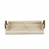 Homeroots 2 x 19.75 x 11.75 in. Natural Wooden Tray with Rope Handles 399616